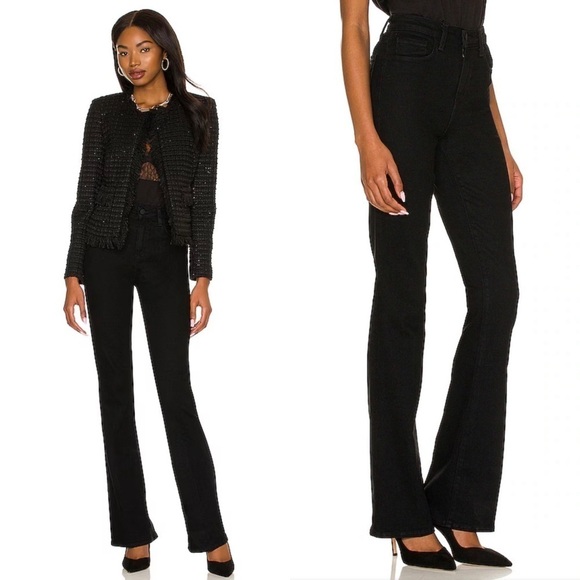 NWT L’AGENCE 90s High Rise Black Stretch Denim Straight Leg Relaxed Fit Jeans 25 - Picture 2 of 5